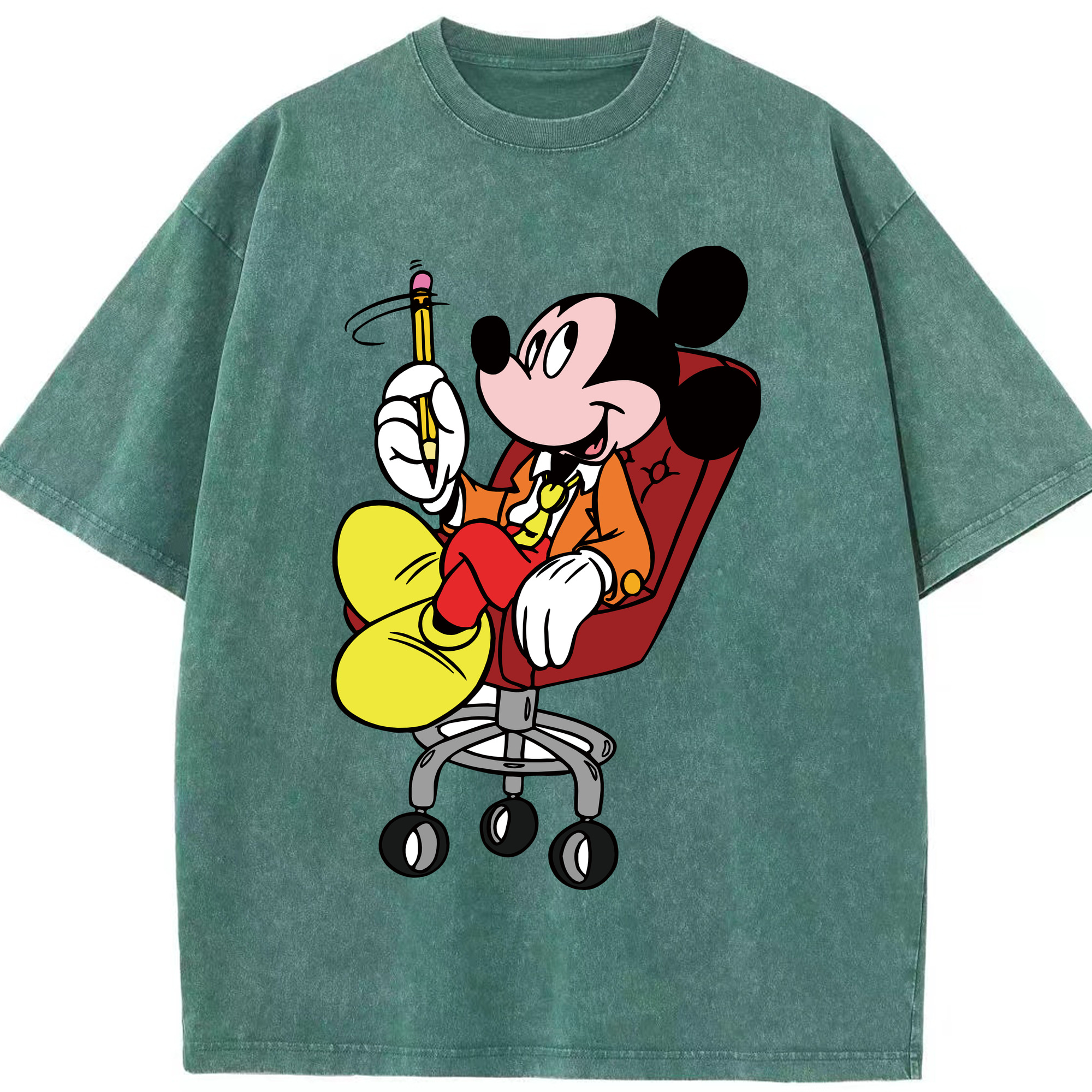 （画像用） ミッキーマウス Mickey Mouse 綿100% ヴィンテージ風 半袖Tシャツ（フロントプリント）